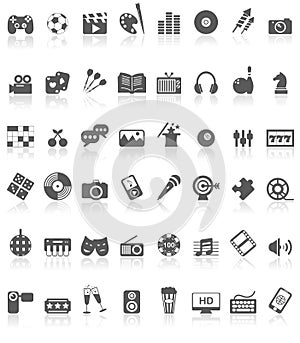 Entertainment Icons Collection Black on White