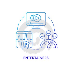 Entertainers blue gradient concept icon