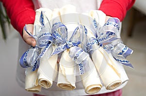 Entertaining - napkins and ribbon