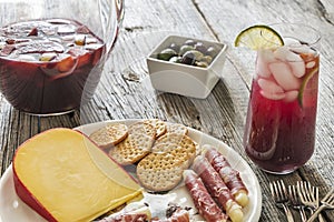 Entertaining with refreshing red sangria and party hors D'oeuvres