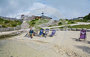 Entertainment and adventure at Triassic Parc Beach on Steinplatte, Austria