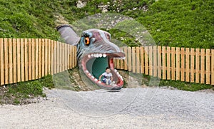 Entertainment and adventure at Triassic Parc Beach on Steinplatte, Austria