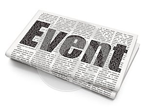 Entertainment, concept: Event on Newspaper background