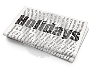Entertainment, concept: Holidays on Newspaper background
