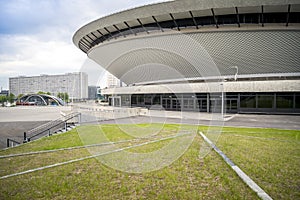 Entertainment hall called Spodek in city center of Katowice, Pol