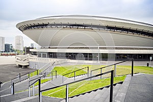 Entertainment hall called Spodek in city center of Katowice, Pol