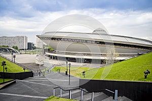 Entertainment hall called Spodek in city center of Katowice, Pol