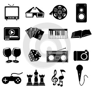 Entertainment icons set