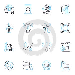 Entertainment industry linear icons set. Showbiz, Hollywood, Music, Film, TV, Theatre, Acting line vector and concept