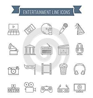 Entertainment Line Icons
