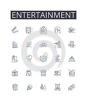 Entertainment line icons collection. Croissants, Scs, Donuts, Danish, Cannoli, Macarons, Puff pastry vector and linear