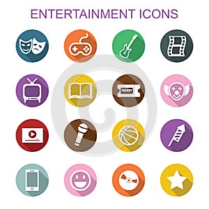 Entertainment long shadow icons