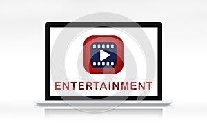 Entertainment Media Video Play Icon Concept