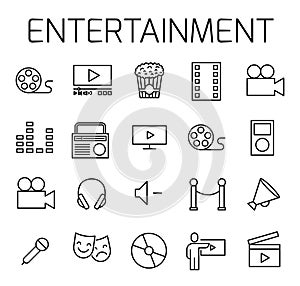 Entertainment related vector icon set.