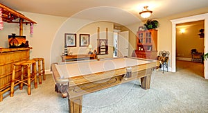 Entertainment room in hawaian style with pool table