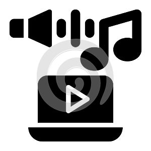 Multimedia, Media Player, Video Player Glyph Solid Icon