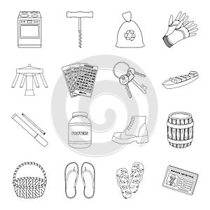 Entertainment, sport, transportation and other web icon in outline style.kitchen, travel, alcohol icons in set