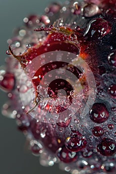 Enthralling macro shot of a blackberry enveloped in water droplets