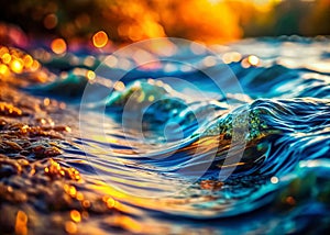 Enthralling Miniature Abstract River Wave Pattern A TiltShift Photography Masterpiece Capturing the Delicate Dance of photo