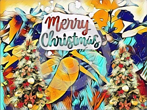 An enthralling special graphic designing pattern with clip arts of colorful Christmas card