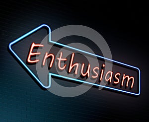 Enthusiasm neon concept.