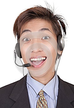 Enthusiast callcenter agent portrait photo