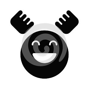 Enthusiastic emoji icon, happy face vector design