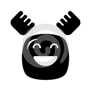 Enthusiastic emoji icon, happy face vector design