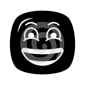 Enthusiastic emoji icon, happy face vector design