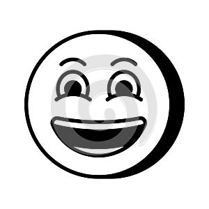 Enthusiastic emoji icon, happy face vector design