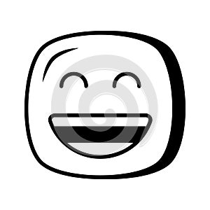 Enthusiastic emoji icon, happy face vector design