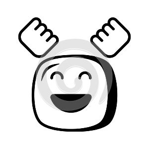 Enthusiastic emoji icon, happy face vector design