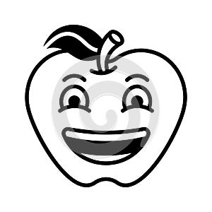 Enthusiastic emoji icon, happy face vector design