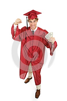 Enthusiastic Graduate with Cash photo