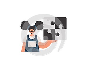 The enthusiastic woman is holding a overpower. Bunch work subject. Restricted. Trendy style, Vector Illustration