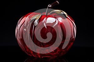 Enticing Red apple glass. Generate Ai photo