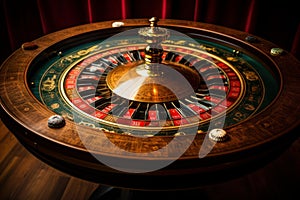 Enticing Roulette table casino gambling. Generate Ai