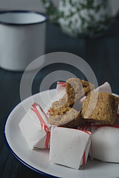 Enting-enting gepuk, traditional sweets from Salatiga, East Java, Indonesia