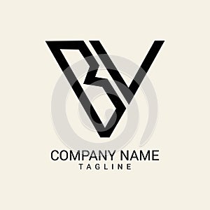 Creative unique bv letter logo design