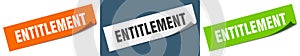 entitlement banner. entitlement speech bubble label set.