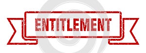 entitlement ribbon. entitlement grunge band sign.