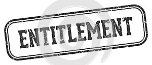 entitlement stamp. entitlement rectangular stamp on white background
