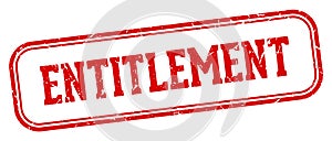 entitlement stamp. entitlement rectangular stamp on white background
