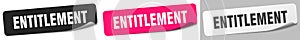 entitlement sticker. entitlement sticker set on white background