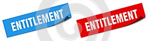 entitlement sticker. entitlement sign set. photo