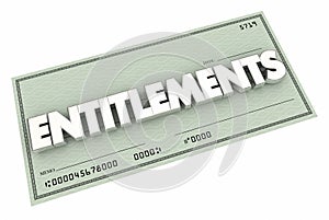 Entitlements Check Welfare Medicare Social Security 3d Illustration