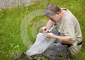 Entomologist in the field photo