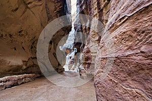 Entrace to Petra through gorge, Jordan photo