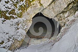 Entrace to the Scarisoara glacier, Romania