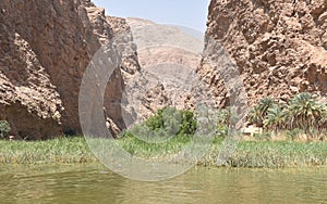 Entrance across Water to Wadi Shab, Oman